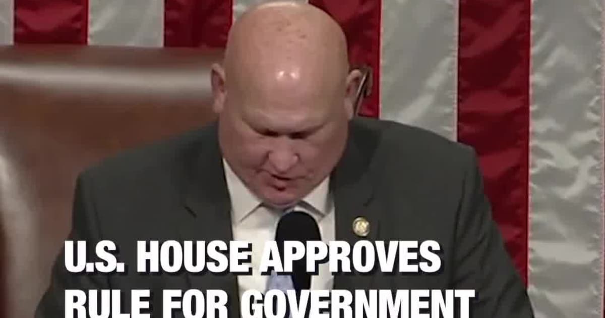 The U.S. House voted 217–215 to approve the rule governing debate on a government funding package, clearing the next procedural step as lawmakers work to avoid a shutdown.