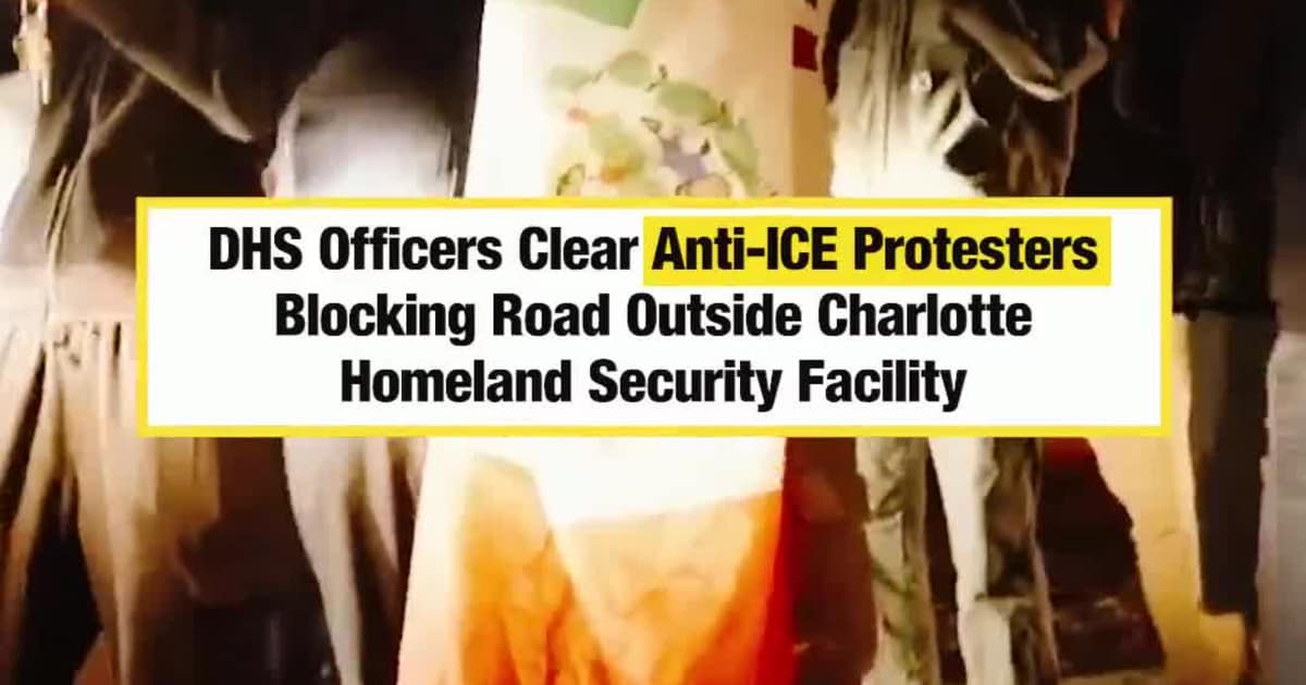 DHS Officers Clear Anti-ICE Protesters Blocking Road Outside Charlotte Homeland Security Facility