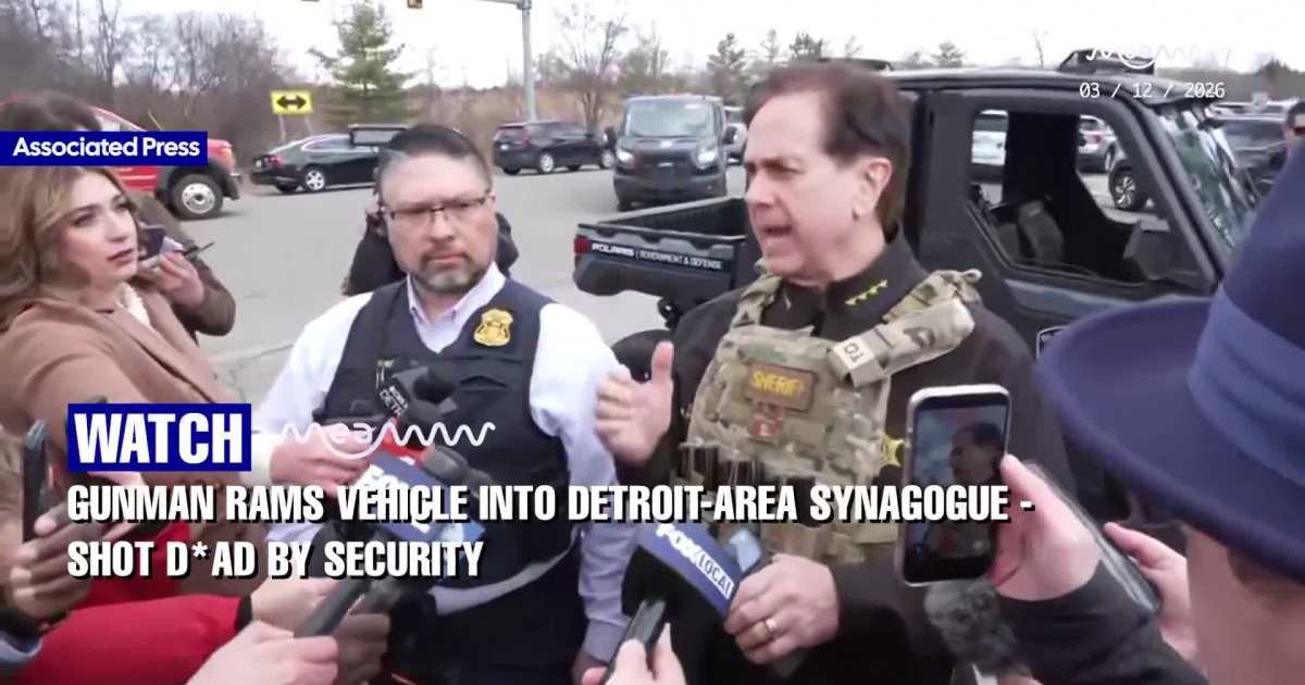 **G*nman Rams Vehicle Into Detroit-Area Synagogue - Shot De*d by Security**
