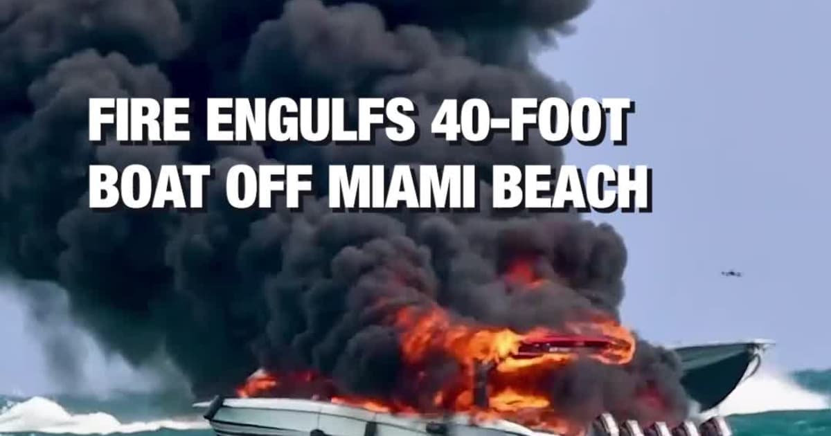 Fire Engulfs 40-Foot Boat off Miami Beach
