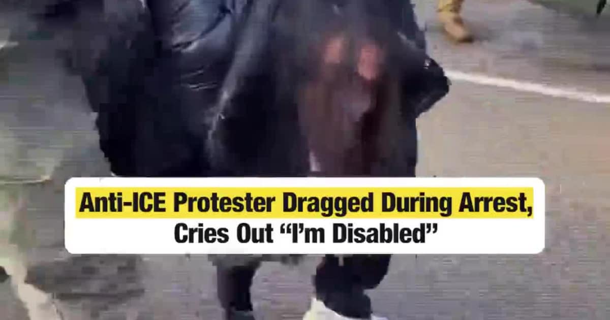 Anti-ICE Protester Dragged During Arrest, Cries Out “I’m Disabled”