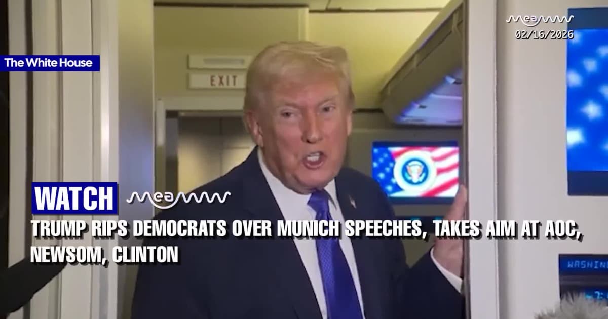 Trump Slams AOC and Gavin Newsom Over Munich Remarks, Calls Hillary Clinton ‘Trump-Deranged’