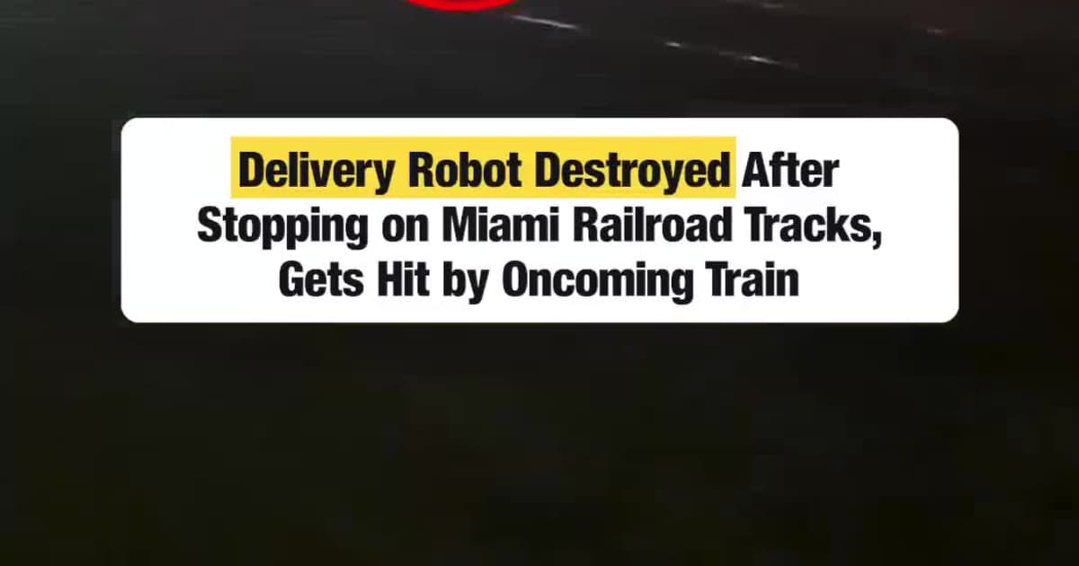 Delivery Robot Destroyed After Stopping on Miami Railroad Tracks, Gets Hit by Oncoming Train