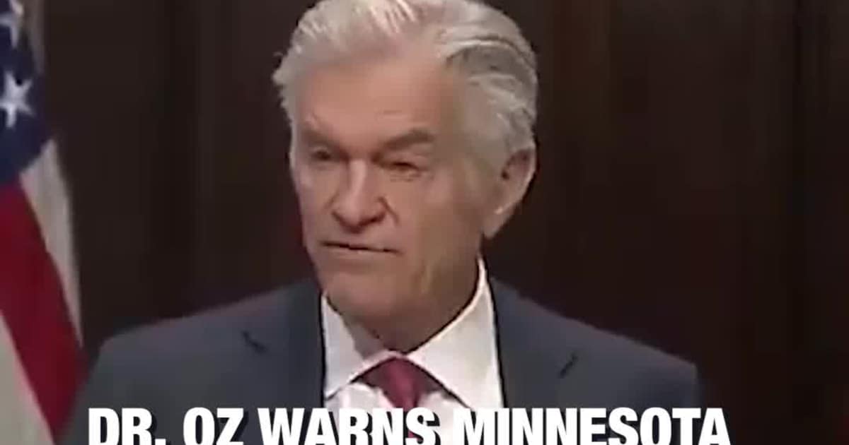 Dr. Oz Warns Minnesota Could Face $1B in Deferred Payments, Gives Tim Walz 60 Days to Respond