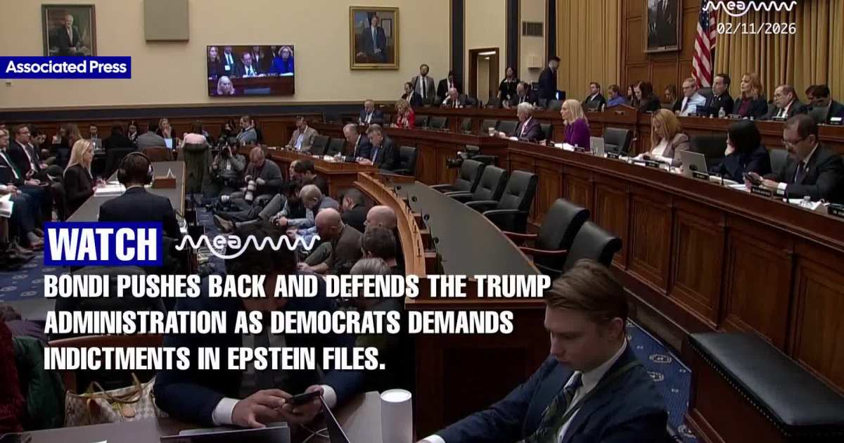 Bondi pushes back and defends the Trump administration as Democrats demands indictments in Epstein files.