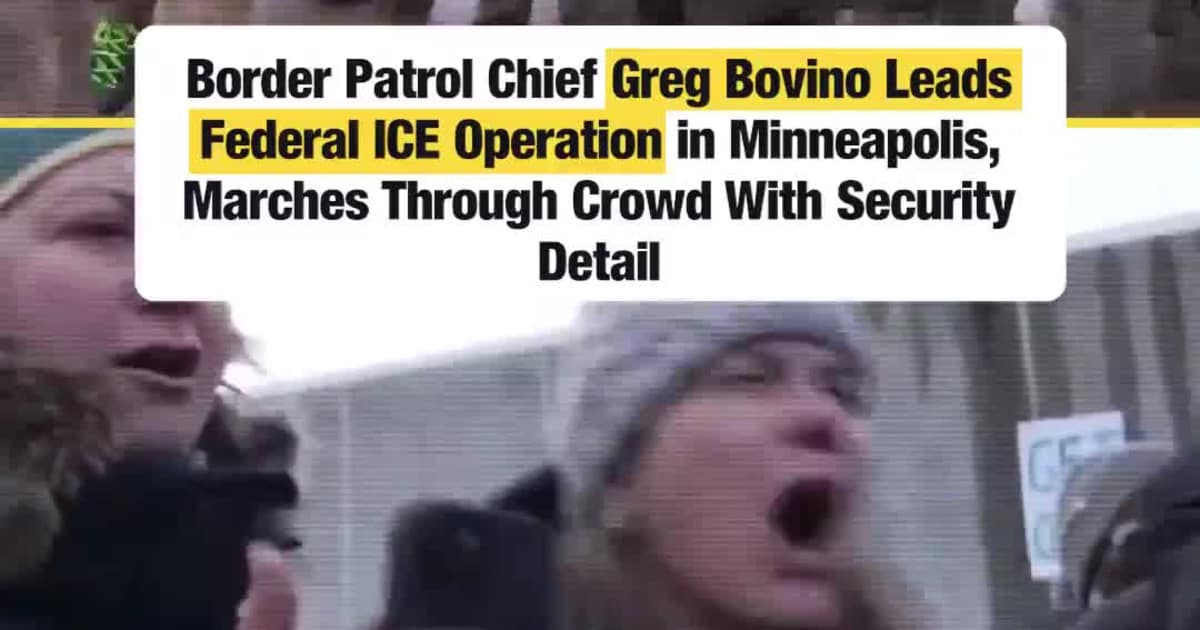 Border Patrol Chief Greg Bovino Leads Federal ICE Operation in Minneapolis, Marches Through Crowd With Security Detail