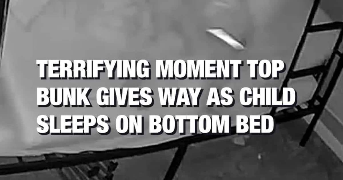 Terrifying Moment Top Bunk Gives Way as Child Sleeps on Bottom Bed