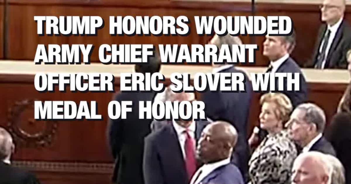Trump Honors Wounded Army Chief Warrant Officer Eric Slover With Medal of Honor