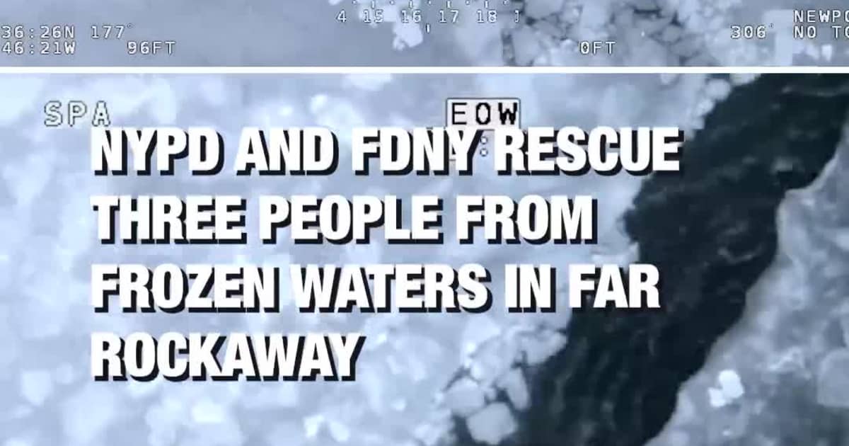 NYPD and FDNY Rescue Three From Frozen Waters in Far Rockaway