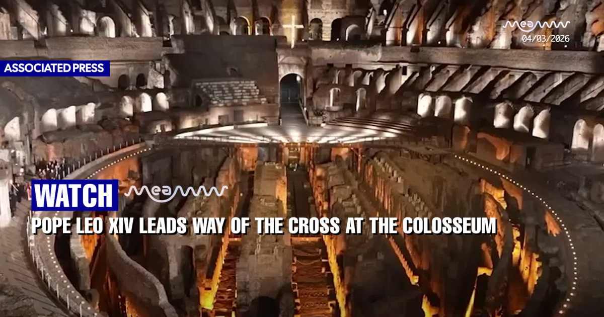 Pope Leo XIV Leads Way of the Cross at the Colosseum
