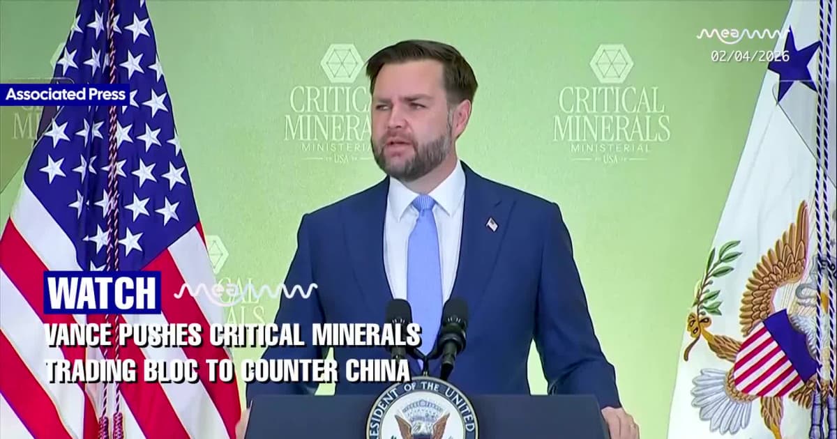 Vance Pushes Critical Minerals Trading Bloc to Counter China