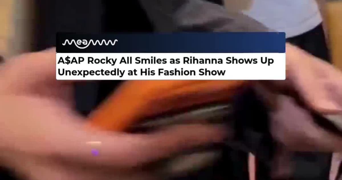 A$AP Rocky All Smiles as Rihanna Shows Up Unexpectedly at His Fashion Show