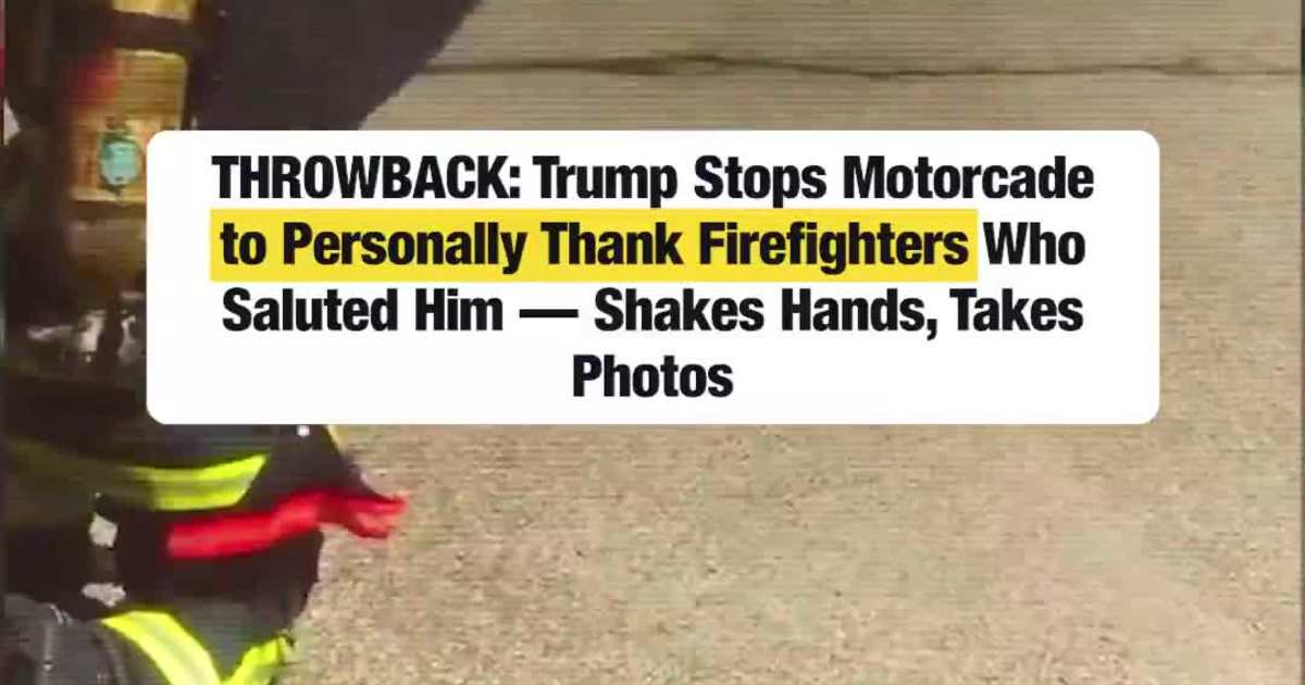 Trump Stops Motorcade to Personally Thank Firefighters Who Saluted Him — Shakes Hands, Takes Photos