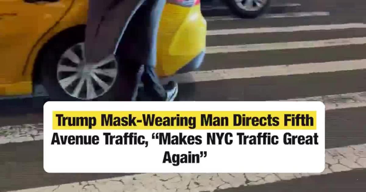 Trump Mask-Wearing Man Directs Fifth Avenue Traffic, “Makes NYC Traffic Great Again”