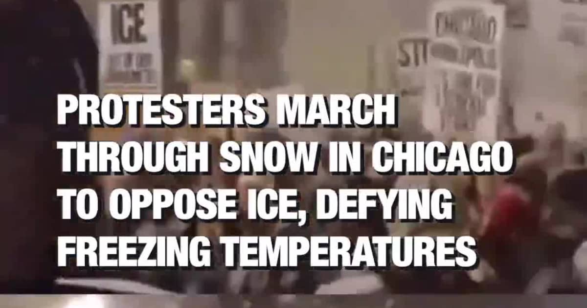 Protesters March Through Snow in Chicago to Oppose ICE, Defying Freezing Temperatures