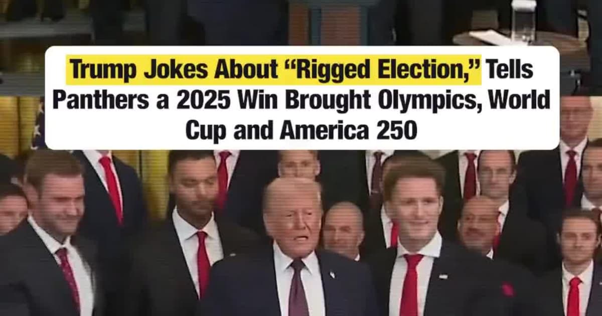 Trump Jokes About “Rigged Election,” Tells Panthers a 2025 Win Brought Olympics, World Cup and America 250