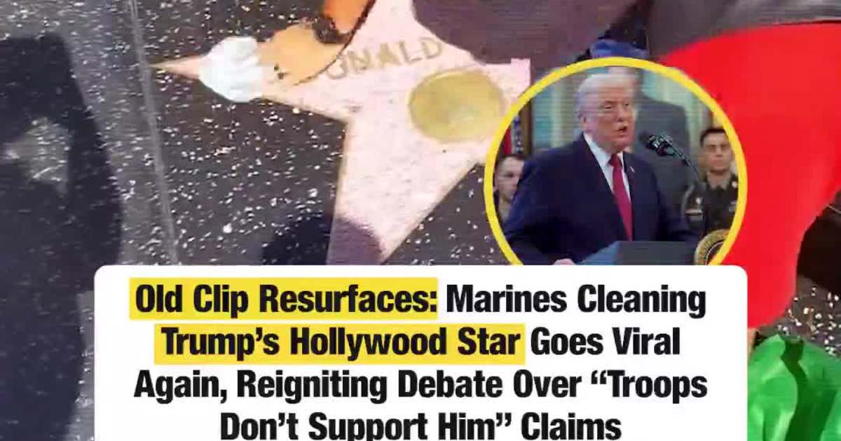 Old Clip Resurfaces: Marines Cleaning Trump’s Hollywood Star Goes Viral Again, Reigniting Debate Over “Troops Don’t Support Him” Claims