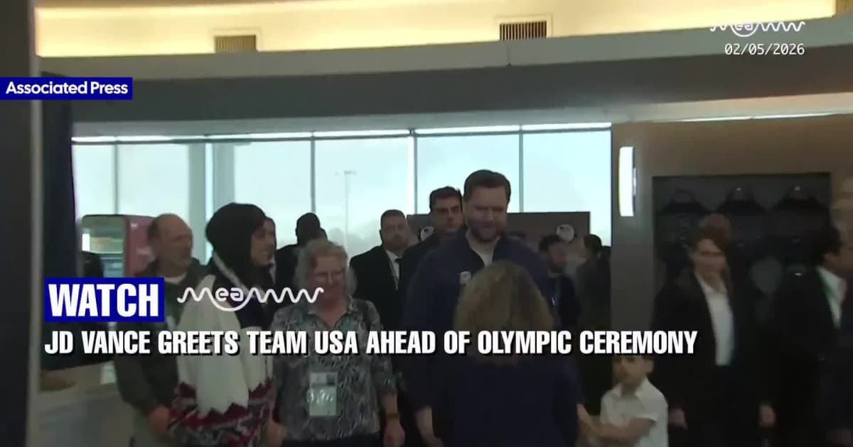 Vice President JD Vance greets U.S. Olympic delegation in Italy