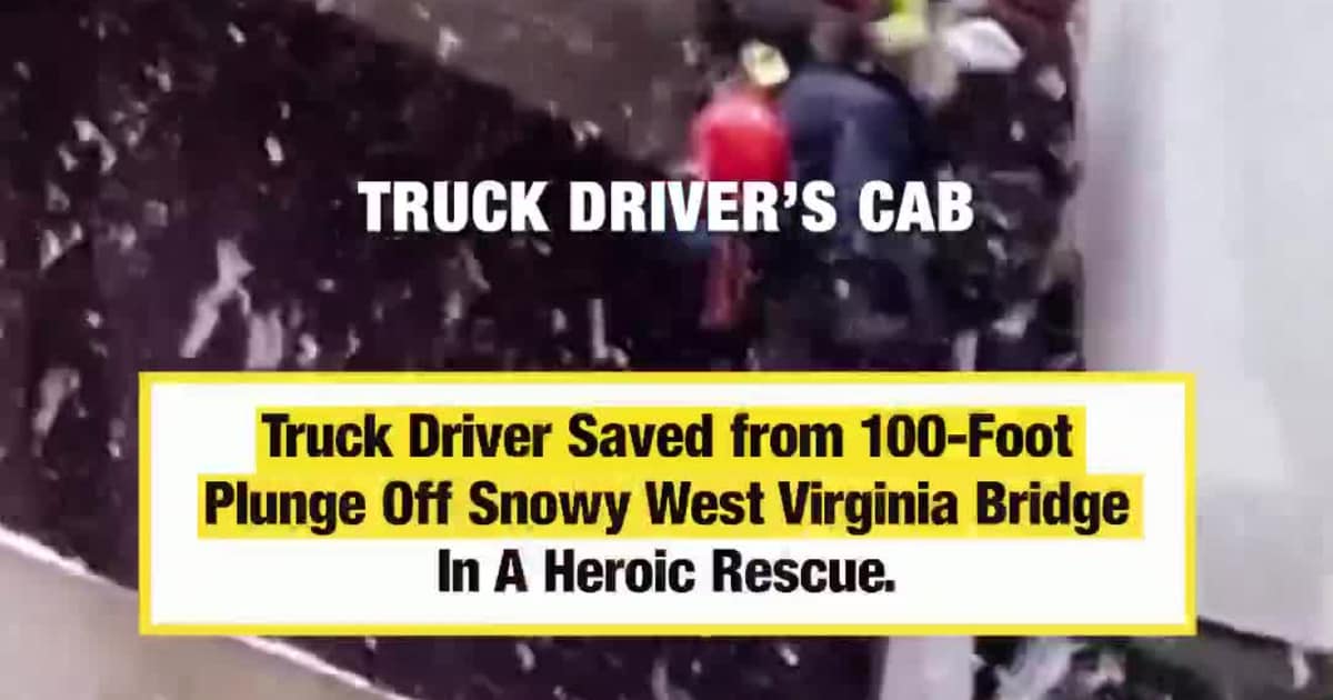Truck Driver’s Heroic Rescue Operations from 100-Foot Snowy West Virginia Bridge