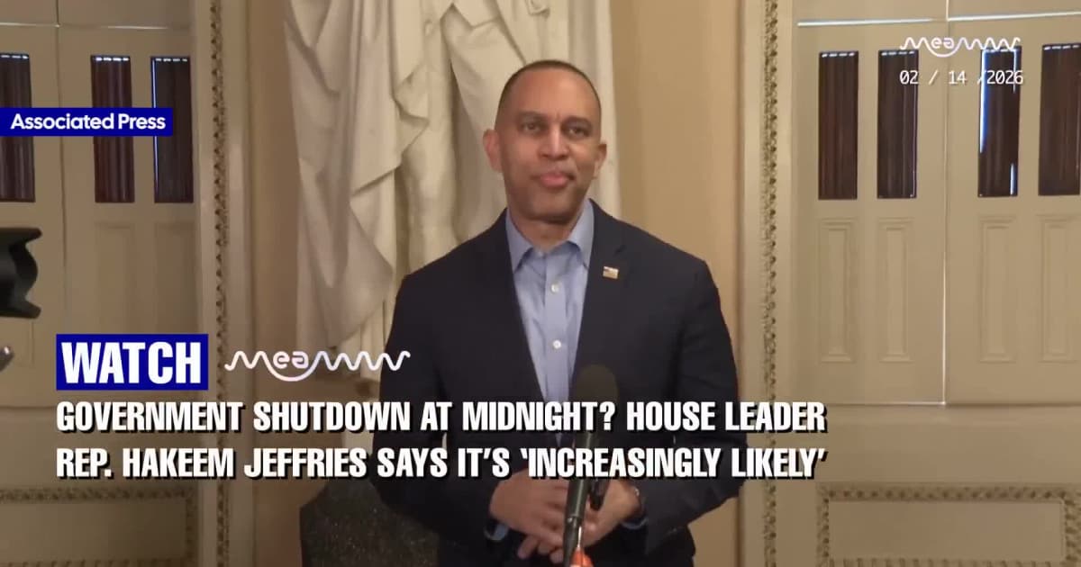 Government Shutdown at Midnight? House Leader Rep. Hakeem Jeffries Says It’s ‘Increasingly Likely’