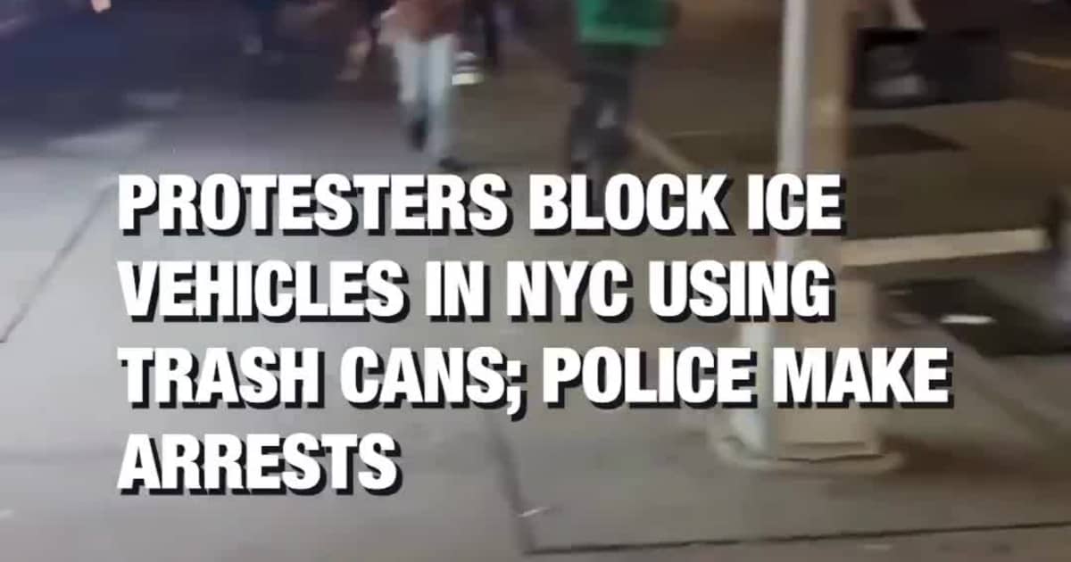 Protesters block ICE vehicles in NYC using trash cans; police make arrests