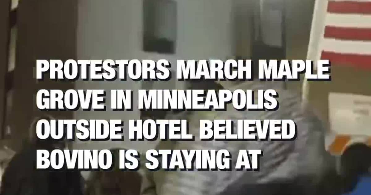 Protestors March Maple Grove In Minneapolis Outside Hotel Believed Bovino Is Staying At