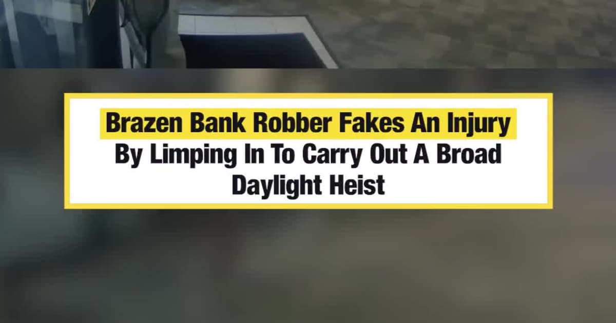 Brazen Bank Robber Fakes An Injury By Limping In To Carry Out A Broad Daylight Heist