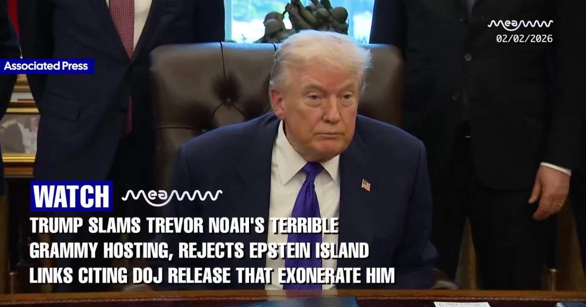 Trump: DOJ Epstein Release ‘Clears Me’ as He Threatens to Sue Trevor Noah