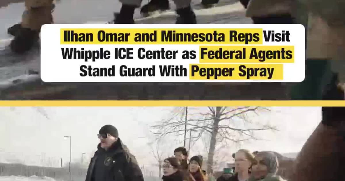 Ilhan Omar and Minnesota Reps Visit Whipple ICE Center as Federal Agents Stand Guard With Pepper Spray