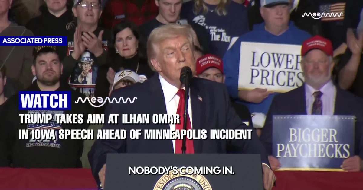 Trump Criticizes Rep. Ilhan Omar Hours Before Substance Attack at Minneapolis Town Hall