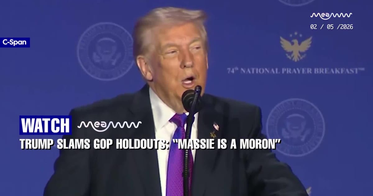Trump Slams GOP Holdouts, Calls Massie “a Moron” Amid Thin House Majority