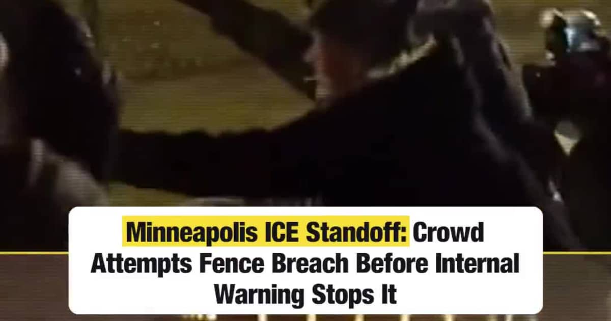 Minneapolis ICE Standoff: Crowd Attempts Fence Breach Before Internal Warning Stops It