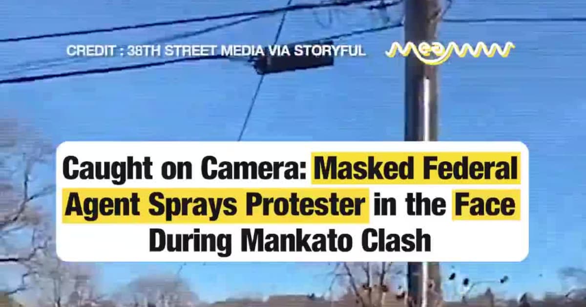 Caught on Camera: Masked Federal Agent Sprays Protester in the Face During Mankato Clash