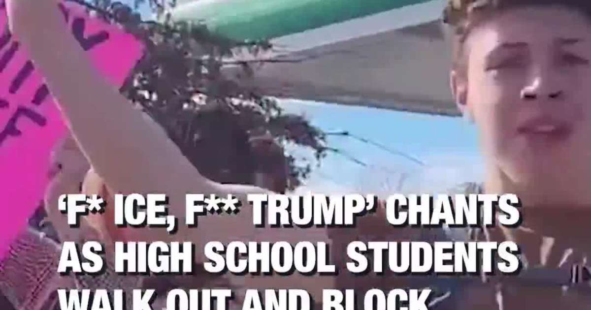 ‘F* ICE, F** Trump’ Chants as High School Students Walk Out and Block Traffic in Asheville