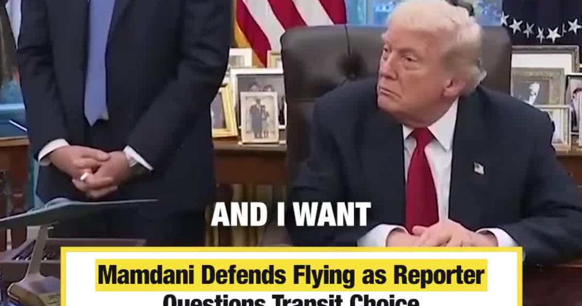 Mamdani Defends Flying as Reporter Questions Transit Choice - Trump Steps In
