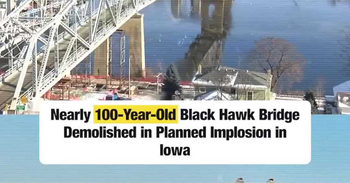 Nearly 100-Year-Old Black Hawk Bridge Demolished in Planned Implosion in Iowa