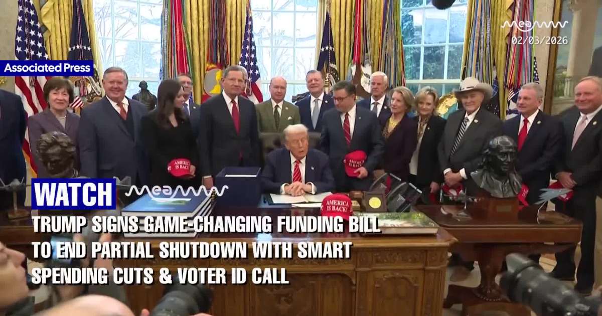 Trump signs game-changing funding bill to end partial shutdown with Smart Spending Cuts & Voter ID Call
