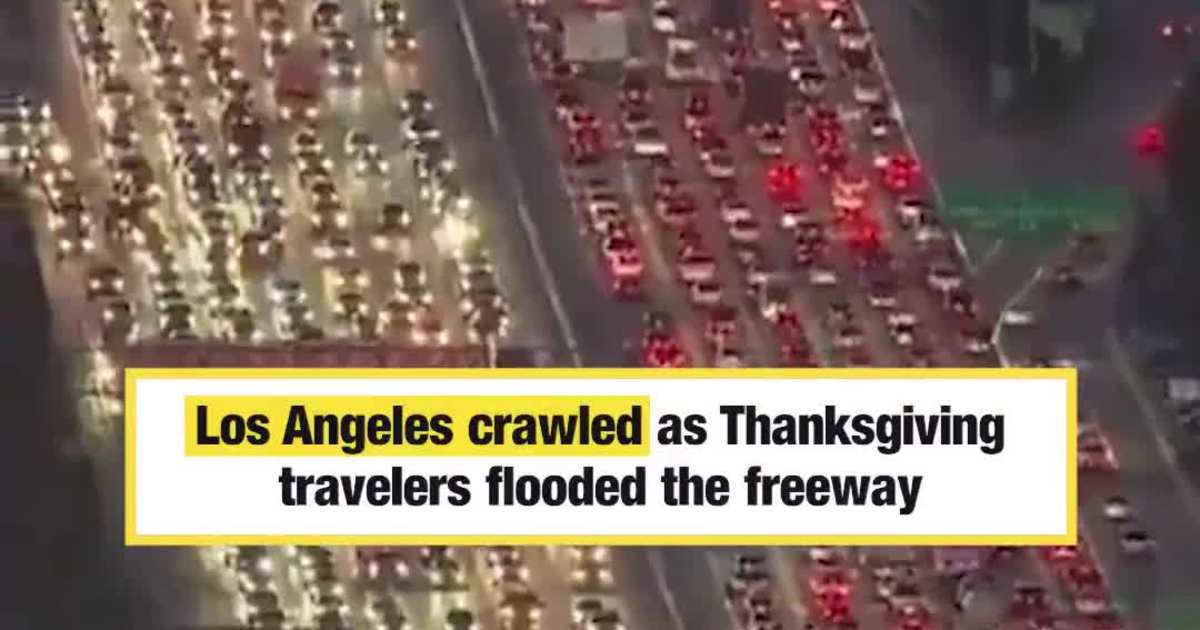 Los Angeles crawled as Thanksgiving travelers flooded the freeway