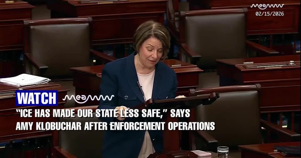 “ICE Has Made Our State Less Safe,” Says Amy Klobuchar After Enforcement Operations