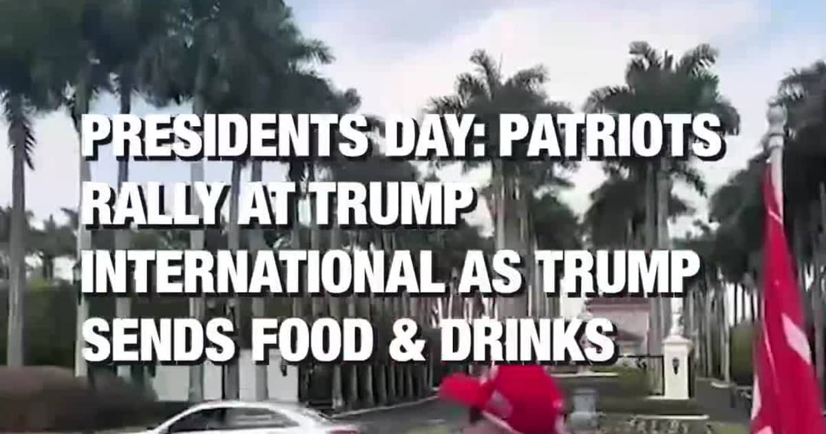 Presidents Day: Patriots Rally at Trump International as Trump Sends Food & Drinks