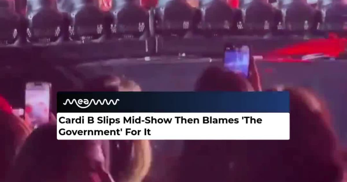 Cardi B Falls Onstage and Blames 'The Government'
