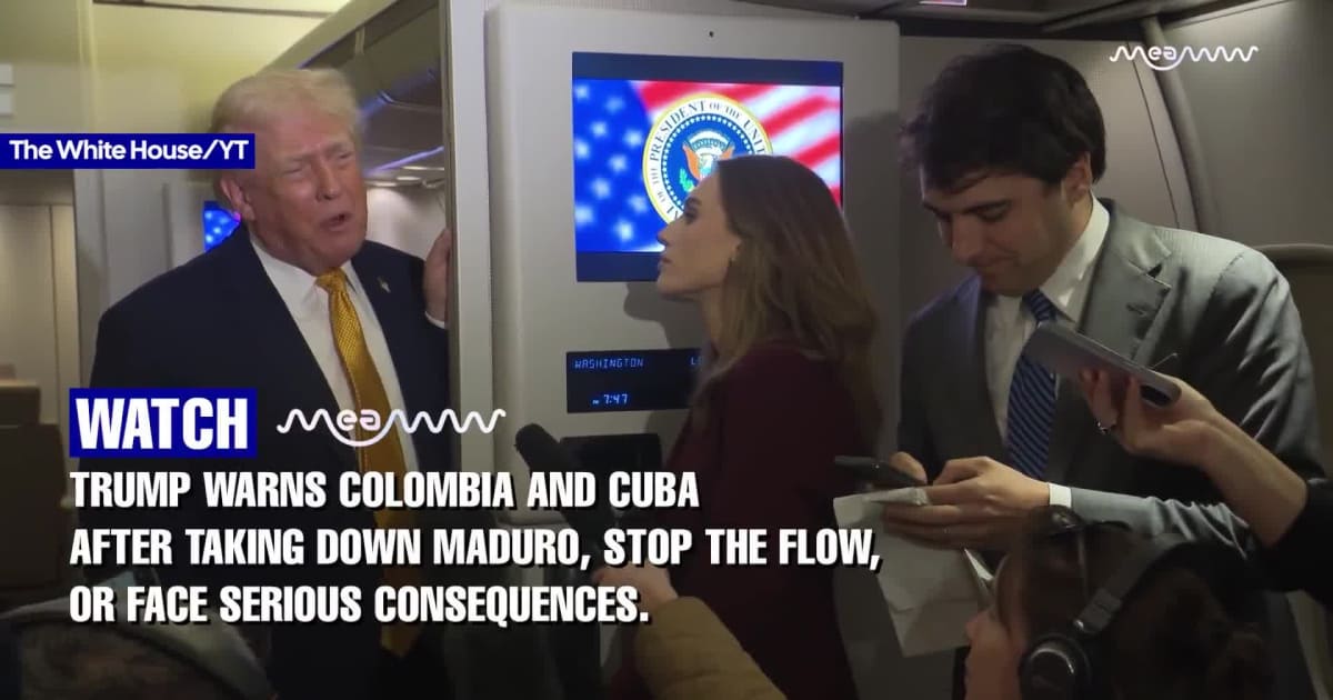 Trump Says “We’re Cleaning Up Our Backyard As He Warns Cuba And Columbia To Crush The Drug Caliphate