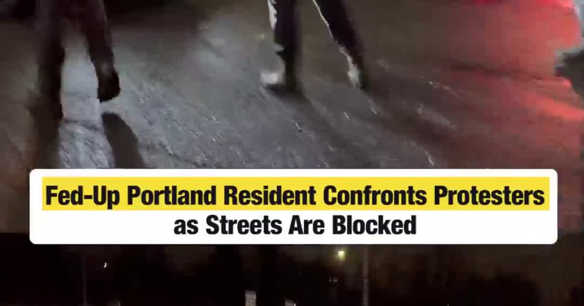 Fed-Up Portland Resident Confronts Protesters as Streets Are Blocked