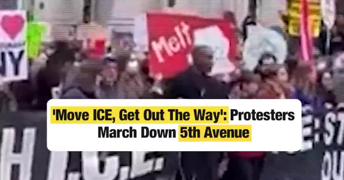 Protesters March Down Fifth Avenue in Manhattan Calling to Abolish ICE