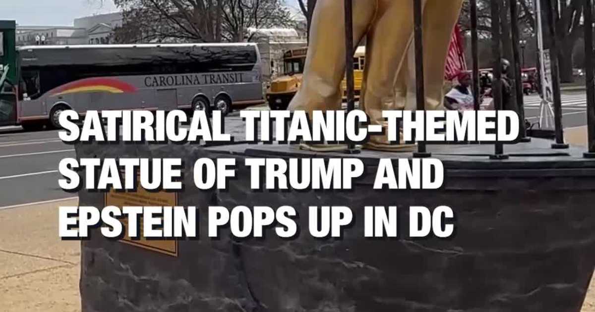 Satirical Titanic-Themed Statue of Trump and Epstein Pops Up in DC