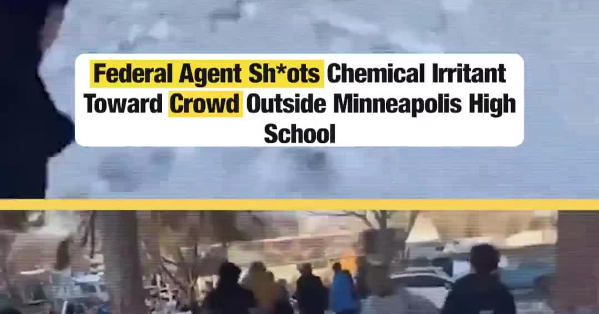 Federal Agent Shoots Chemical Irritant Toward Crowd Outside Minneapolis High School