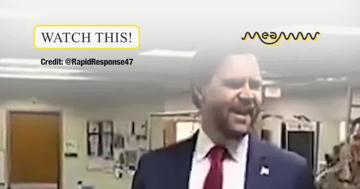 JD Vance cracks up soldiers at Walter Reed after a surprise toss.
