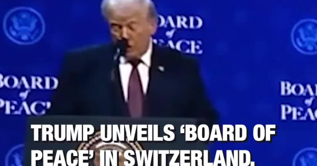 Trump Unveils ‘Board of Peace’ in Switzerland, Says Trillion-Dollar Military Strength Prevented a World “On Fire”