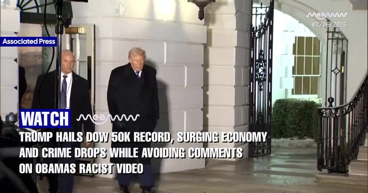 Trump Hails Dow 50K Record, Surging Economy And Crime Drops While Avoiding Comments On Obamas Racist Video
