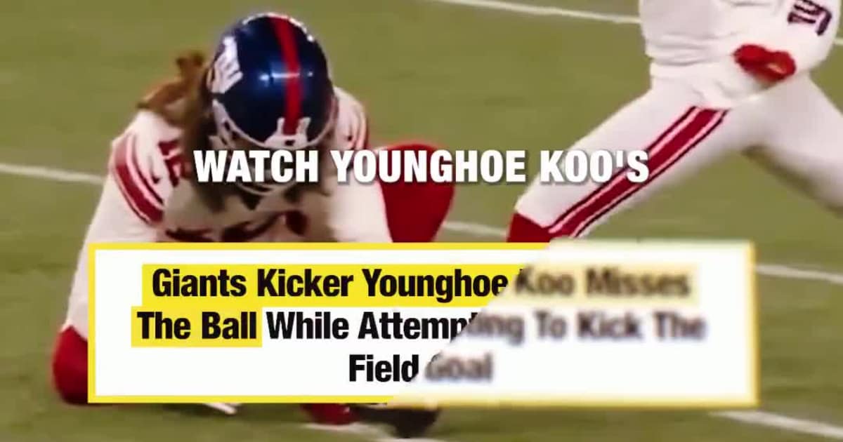 Giants Kicker Younghoe Koo's Bizarre Missed Field Goal Shocks NFL Fans